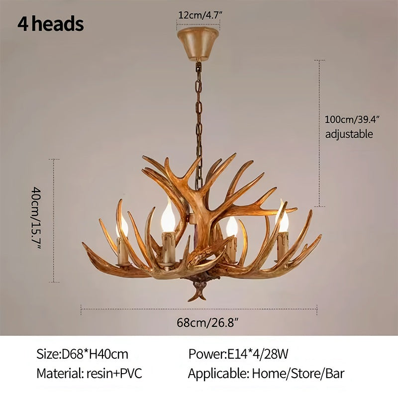 Antizer Antler Shape Resin Chandelier for Living Room