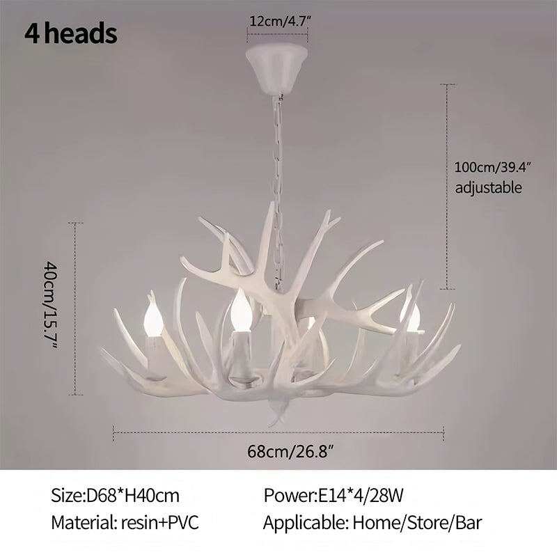 Antizer Antler Shape Resin Chandelier for Living Room