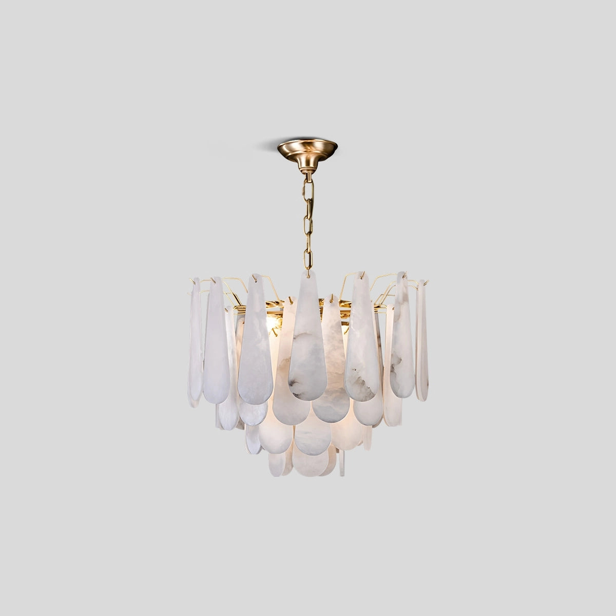 Antizer Modern Luxury Multi-layer Spanish Alabaster Chandelier D55cm / 21.65" Tricolored Light