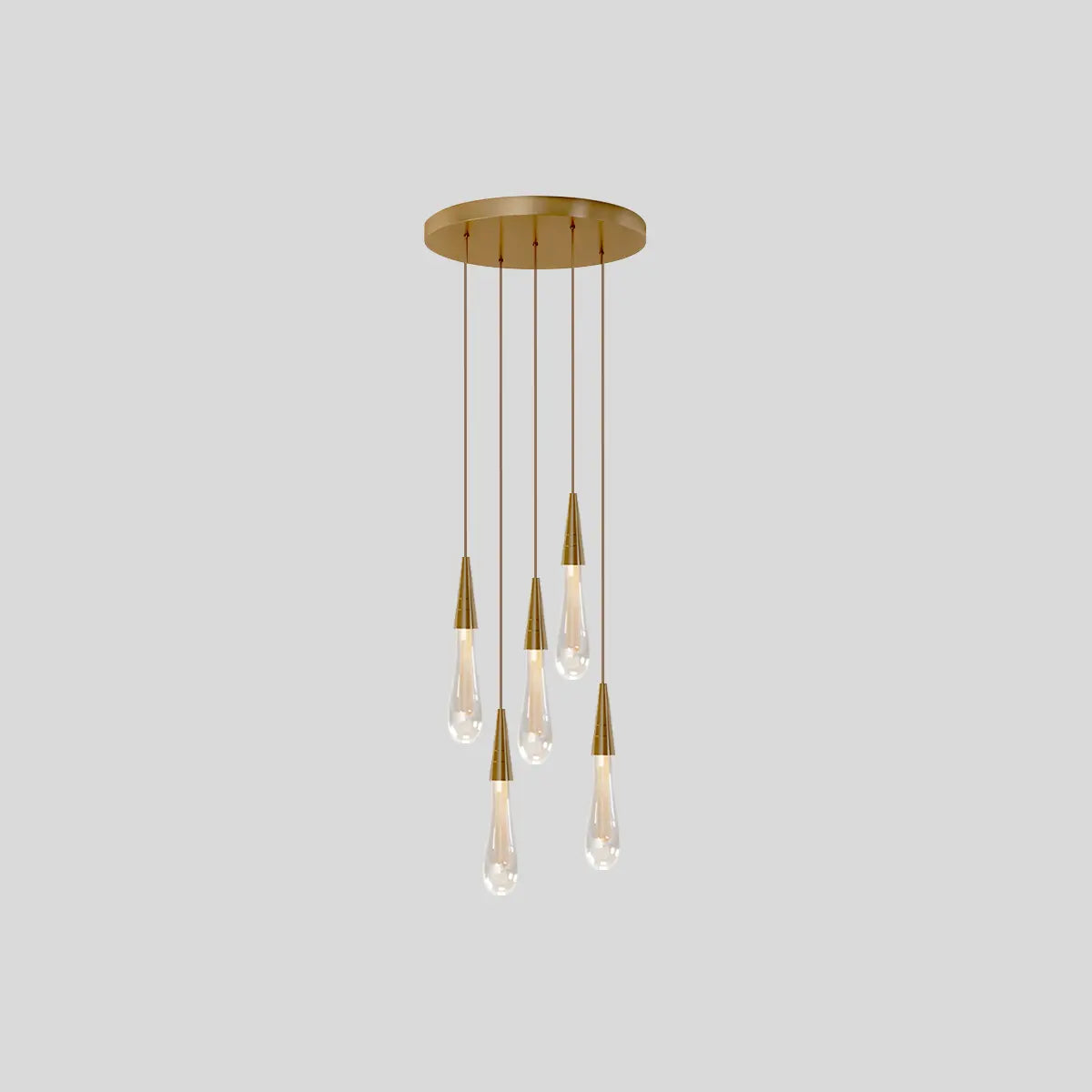 Antizer Drop Crystal Chrome Pendant Light for Bedroom 5 Pcs Round