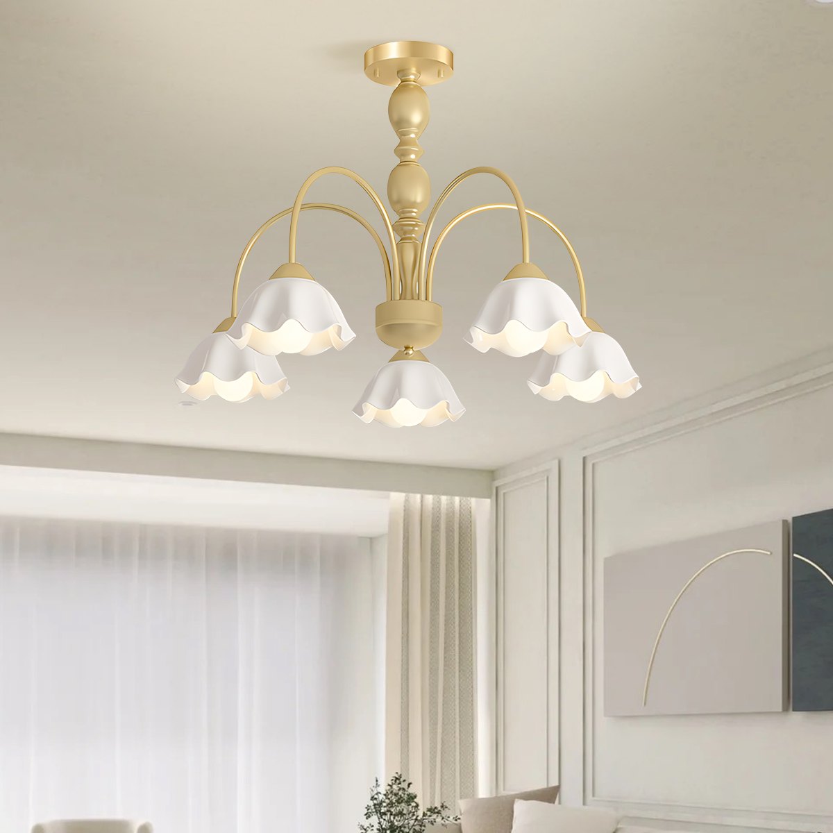 Antizer French Pastoral Style Flower Chandelier