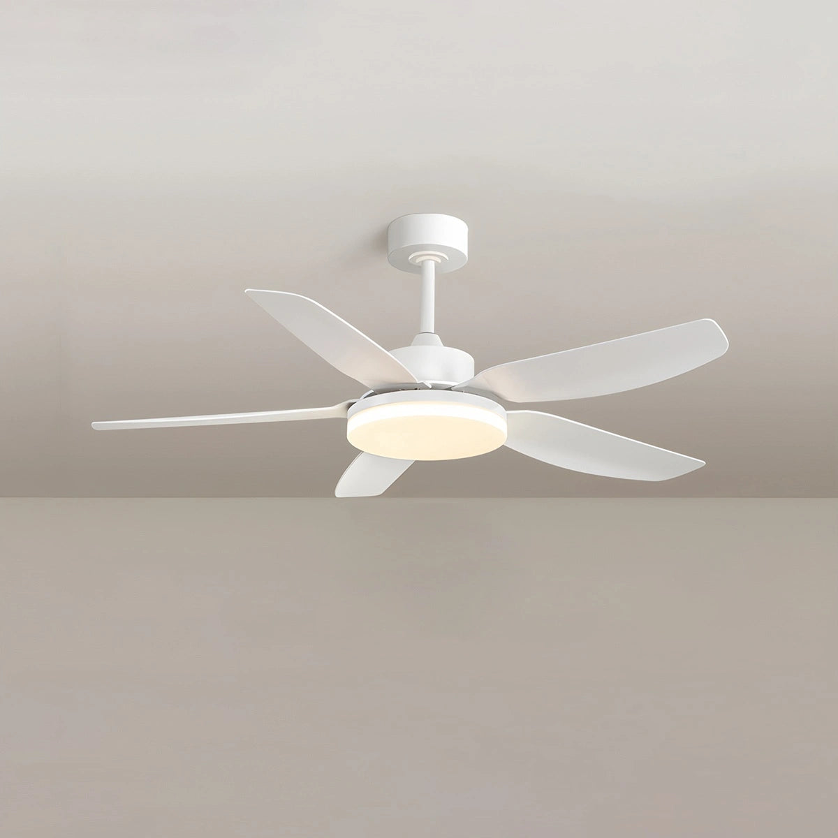 Antizer White Remote Control Ceiling Fan Light White 5 Blade