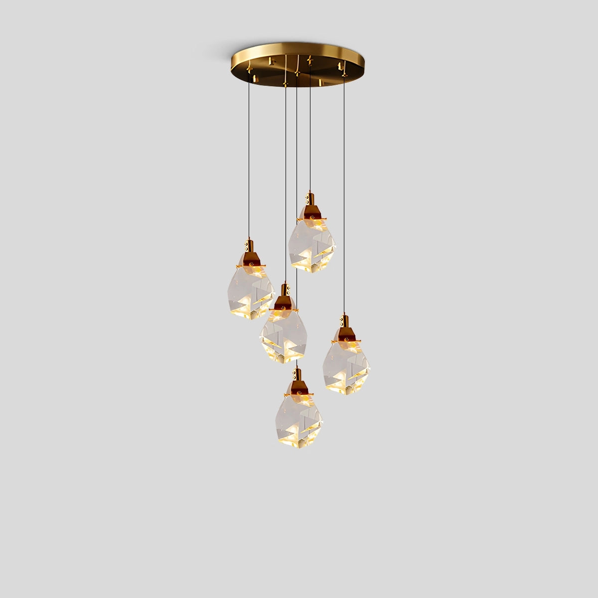 Antizer Rock Crystal Rain Chandelier for Living Room 5 Heads-31cm / 12.20"