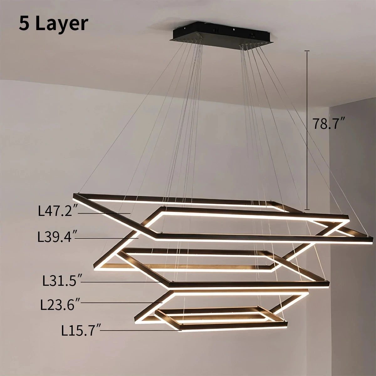 modern tiered chandelier size