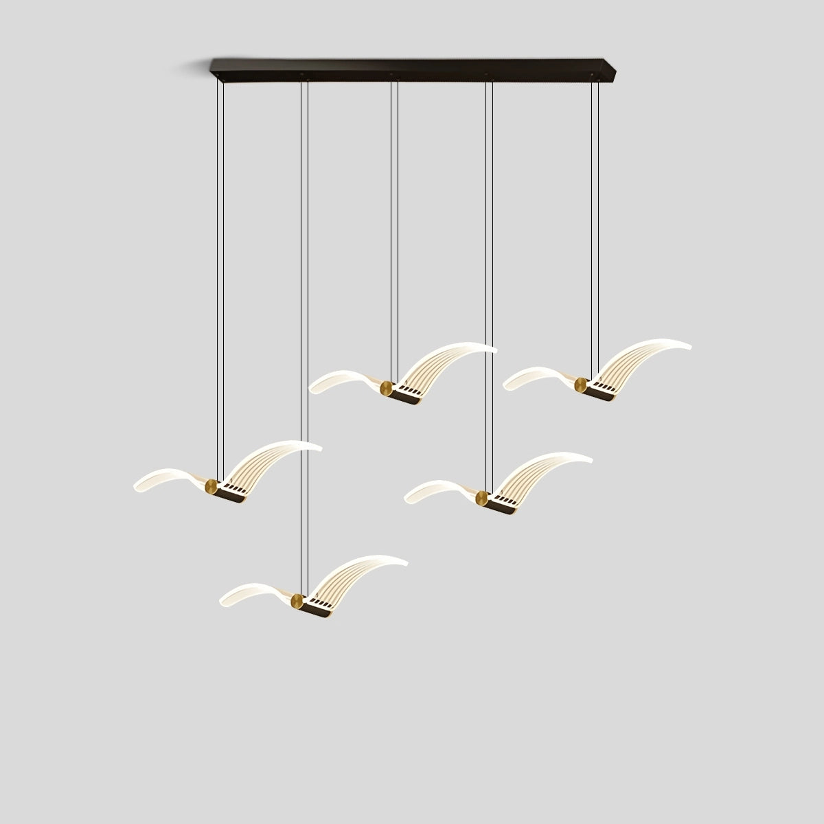 Antizer Light Luxury Art Seagull Pendant Lamp for Living Room 5 Seagulls Neutral Light