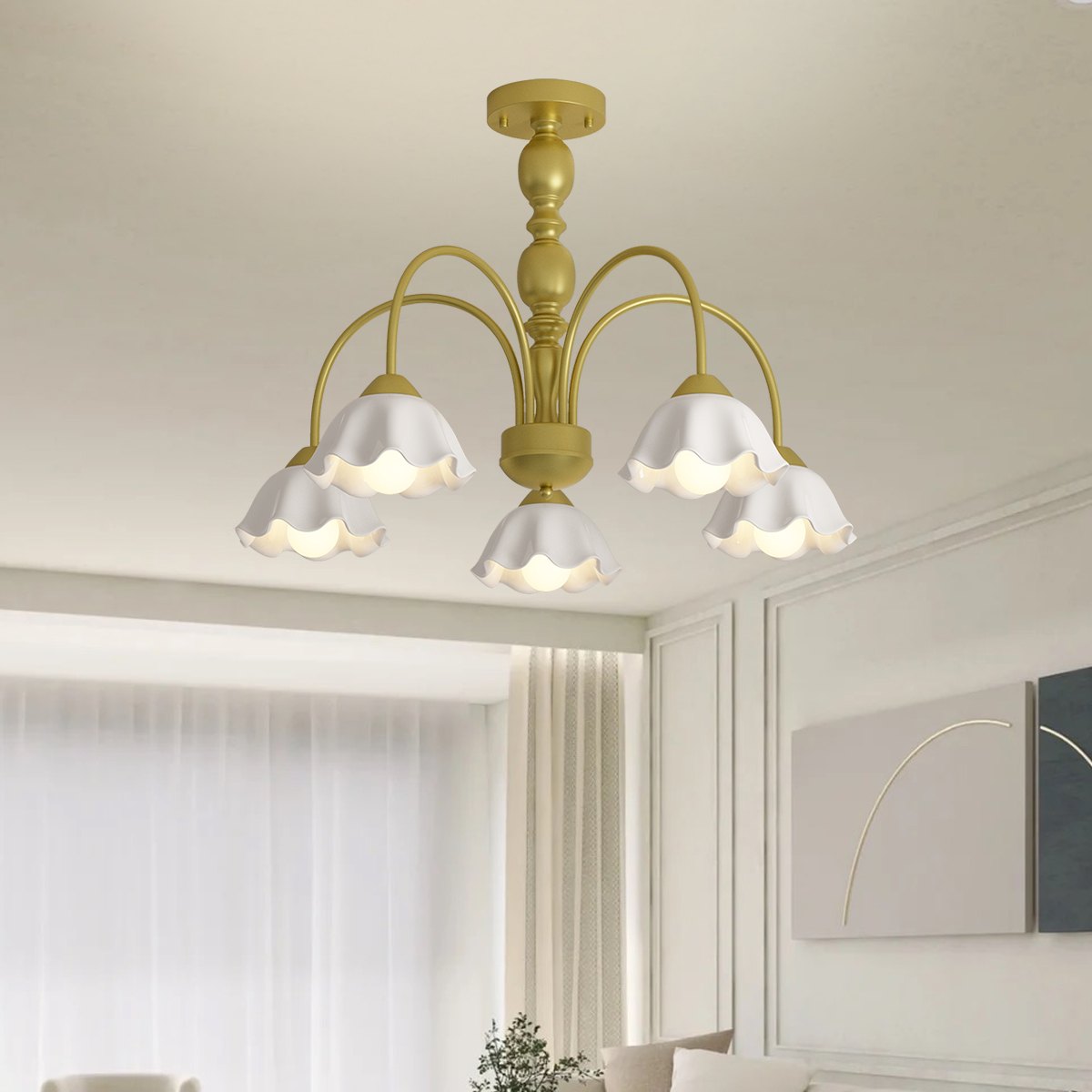 Antizer French Pastoral Style Flower Chandelier