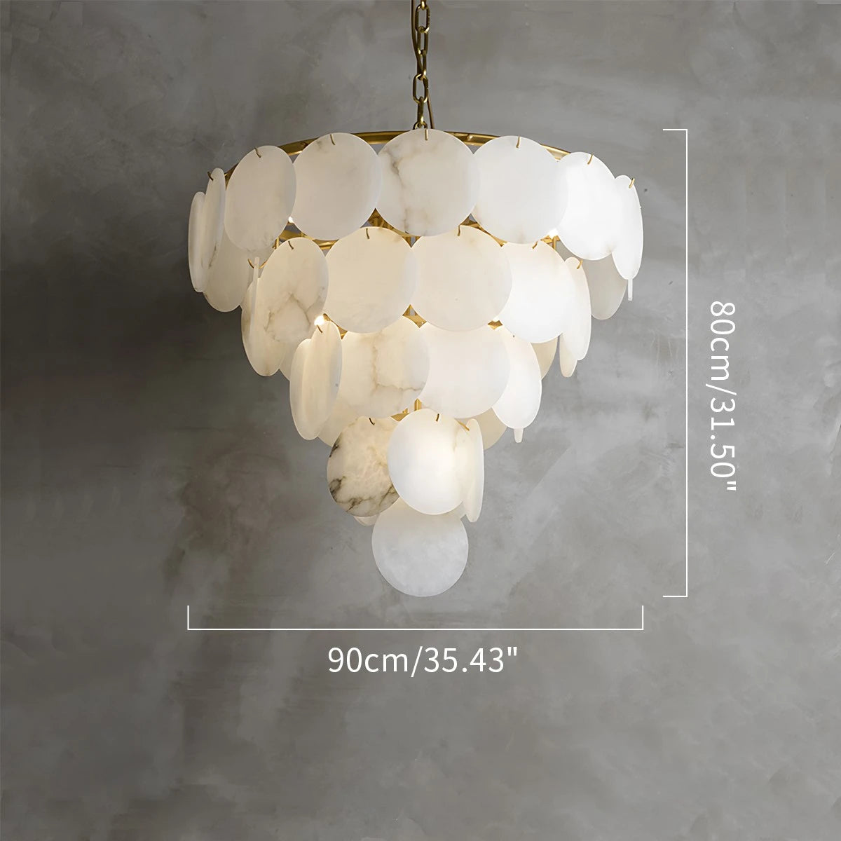 Antizer Modern Round Shell Spanish Alabaster Chandelier