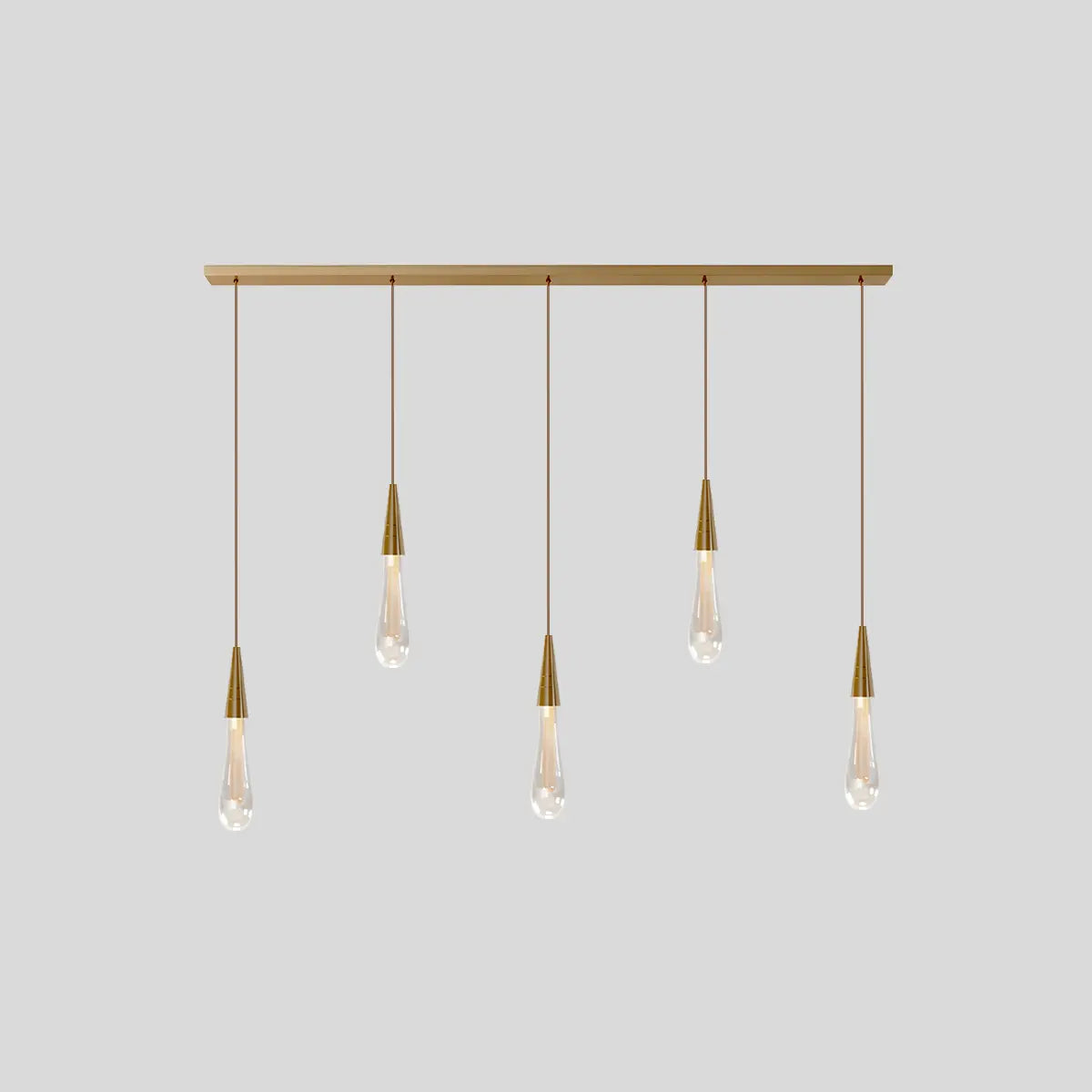 Antizer Drop Crystal Chrome Pendant Light for Bedroom 5 Pcs Linear