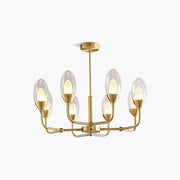 Antizer Luxury Copper & Transparent Glass Chandelier