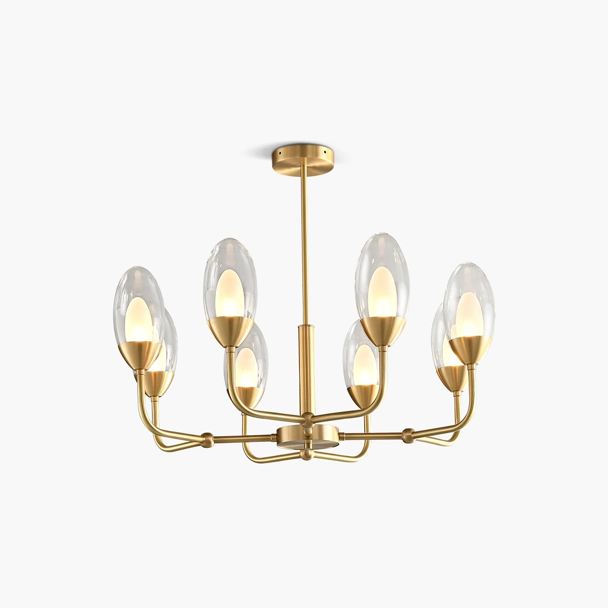 Antizer Luxury Copper & Transparent Glass Chandelier