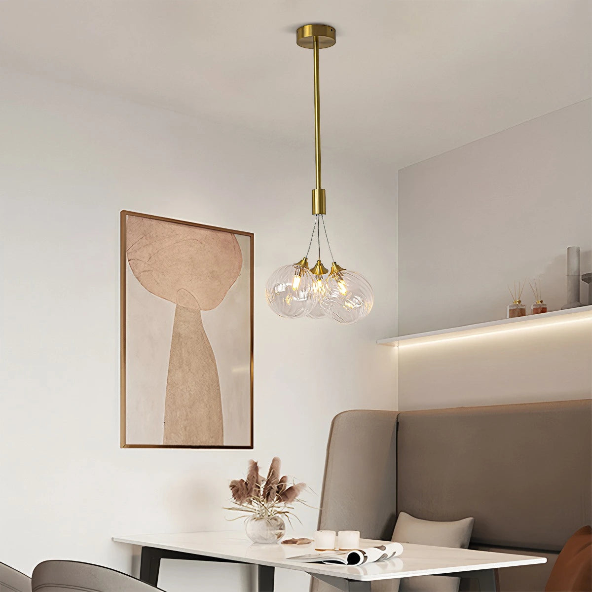 Antizer Luxury All Copper Glass Bubble Ball Chandelier