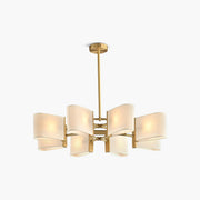 Antizer American Retro Brass Fabric Chandelier