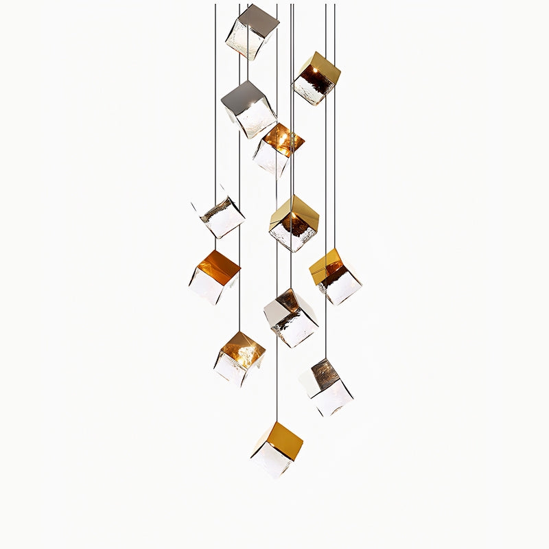 Antizer Ice Cube Textured Glass Chandelier
