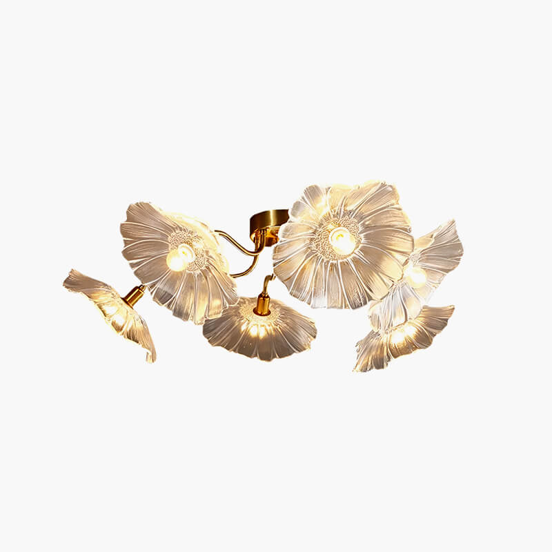 Antizer Lotus Leaf Glass Ceiling Lamp for Living Room