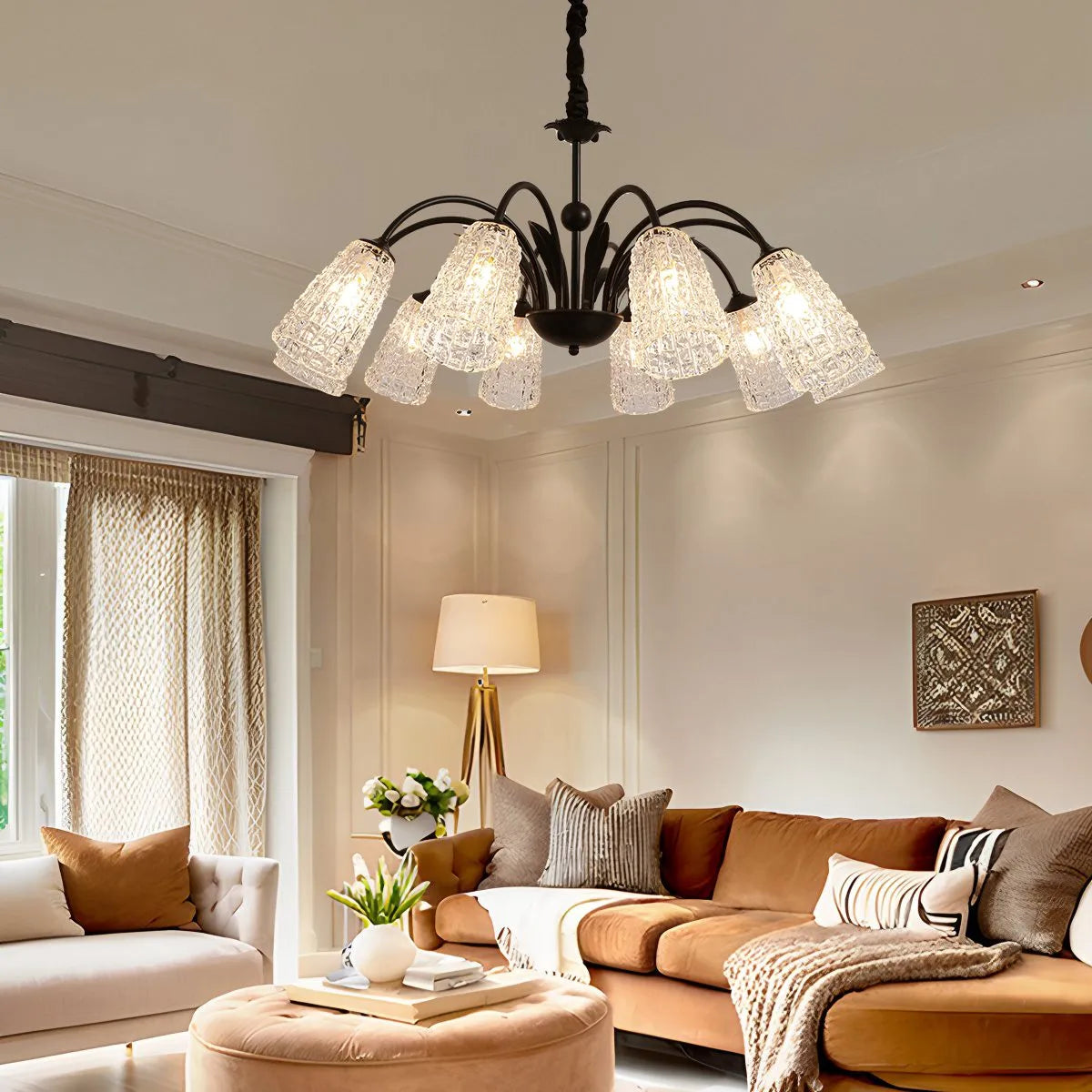 Antizer American Retro Iron Glass Chandelier