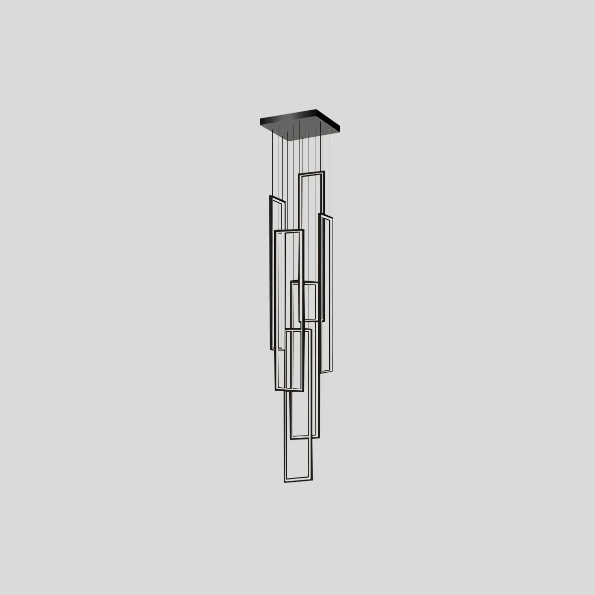 Antizer Aldarj Rectangular LED Staircase Chandelier 6 Lights