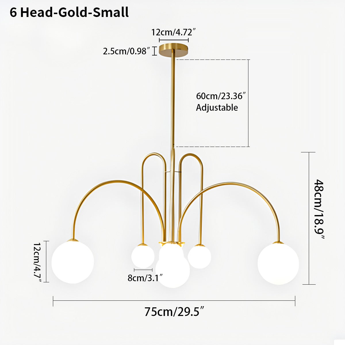 modern glass chandelier size