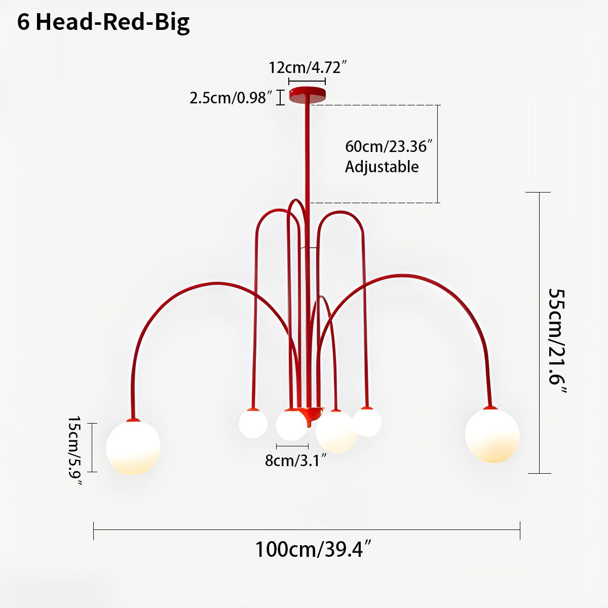 modern glass chandelier size