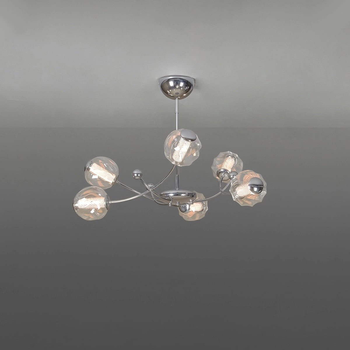Antizer French Minimalist Glass Ball Chandelier 6 Heads