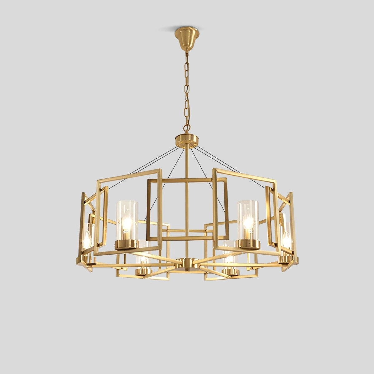 Antizer Modern Luxury All Copper Chandelier 6 Heads Warm Light