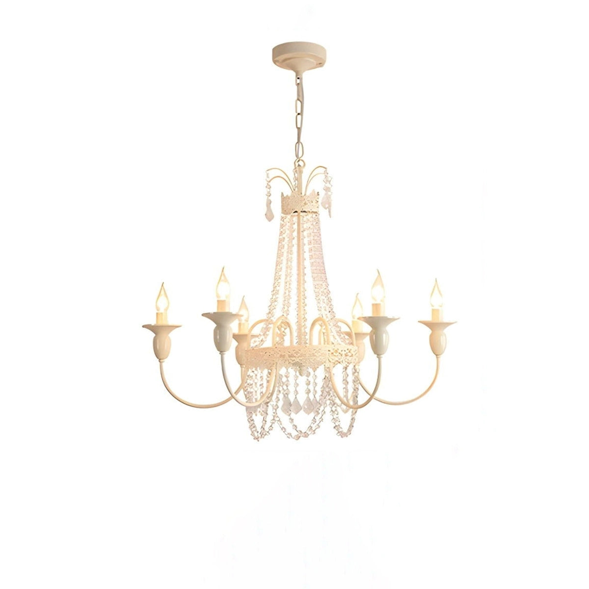 Antizer French Candle Crystal Chandelier 6 Heads