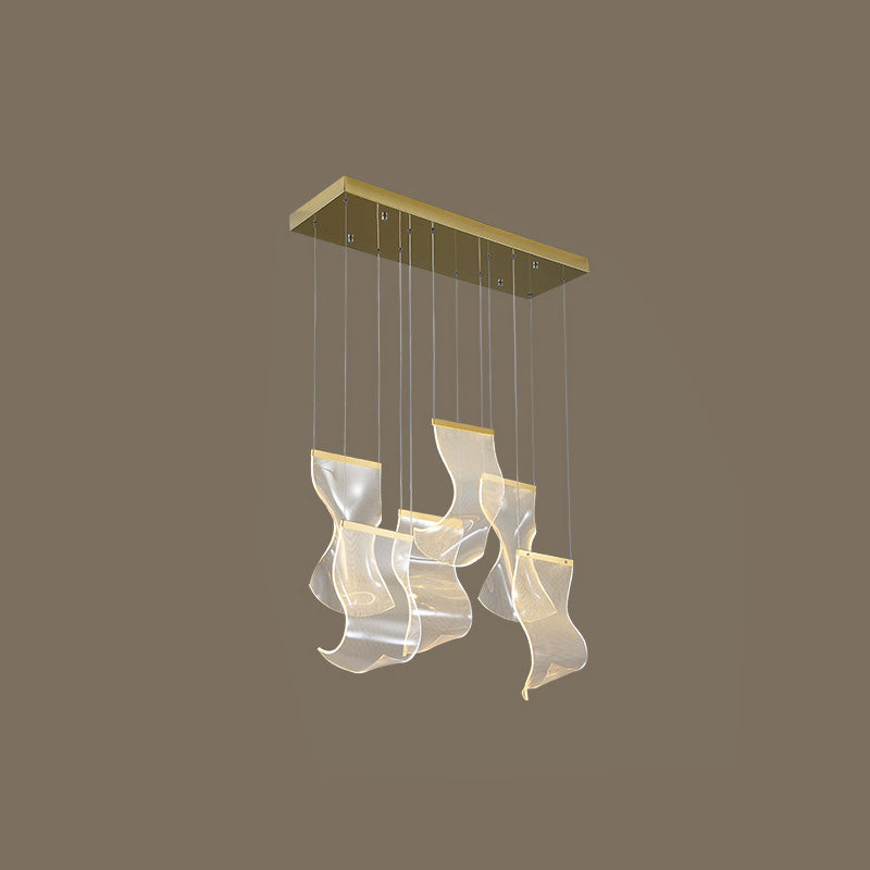 Antizer Luxury Creative Ribbon Acrylic Chandelier