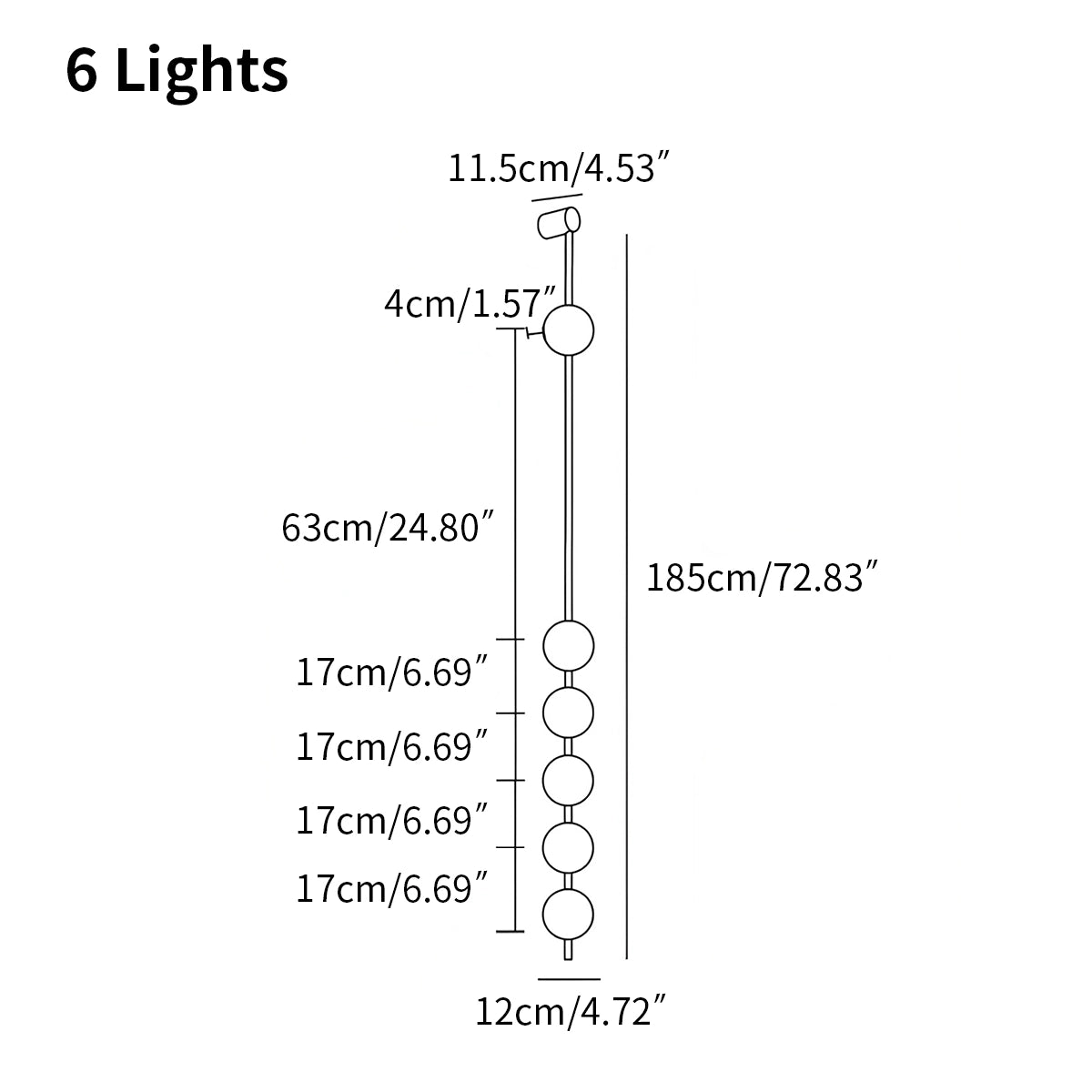 Antizer Vertical Balls Wall Lamp for Corridor