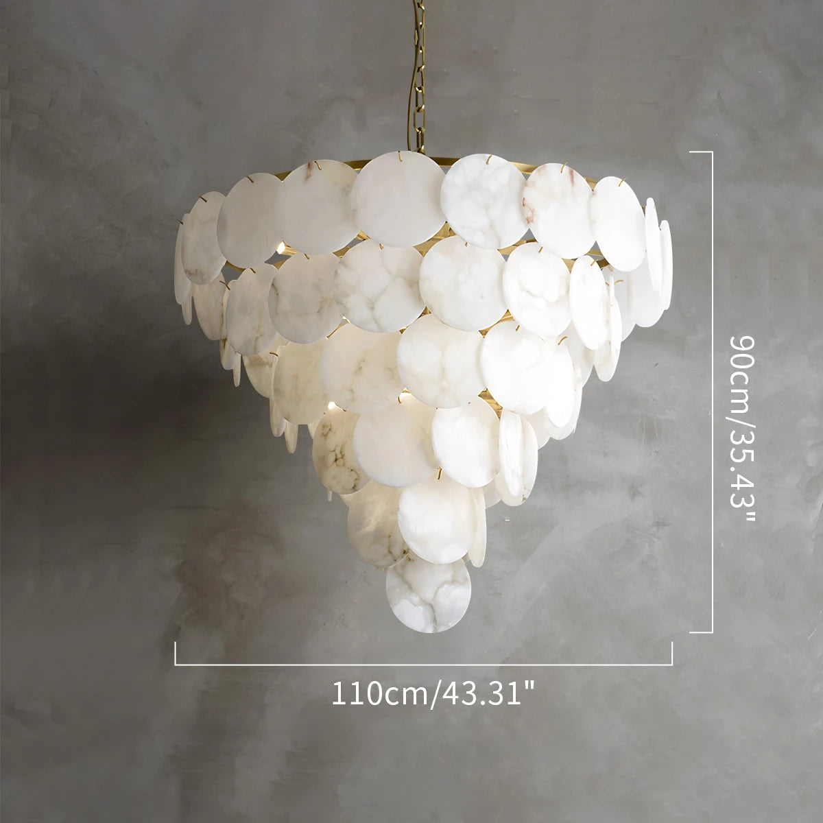 Antizer Modern Round Shell Spanish Alabaster Chandelier