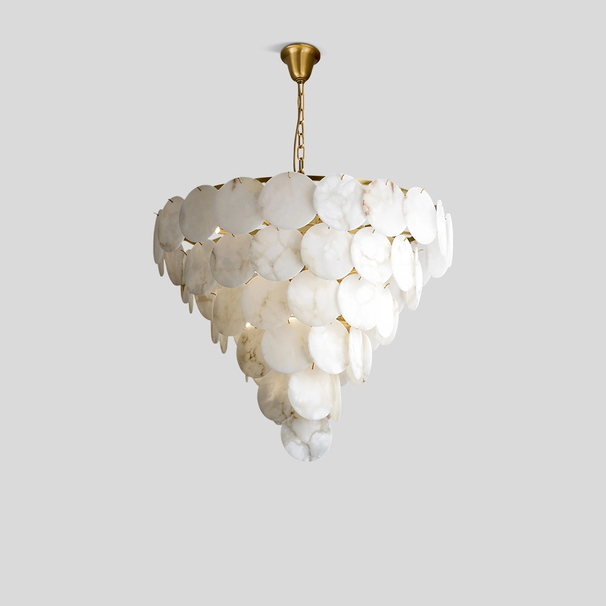 Antizer Modern Round Shell Spanish Alabaster Chandelier 6 Layers