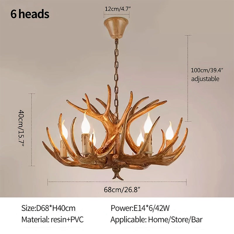 Antizer Antler Shape Resin Chandelier for Living Room