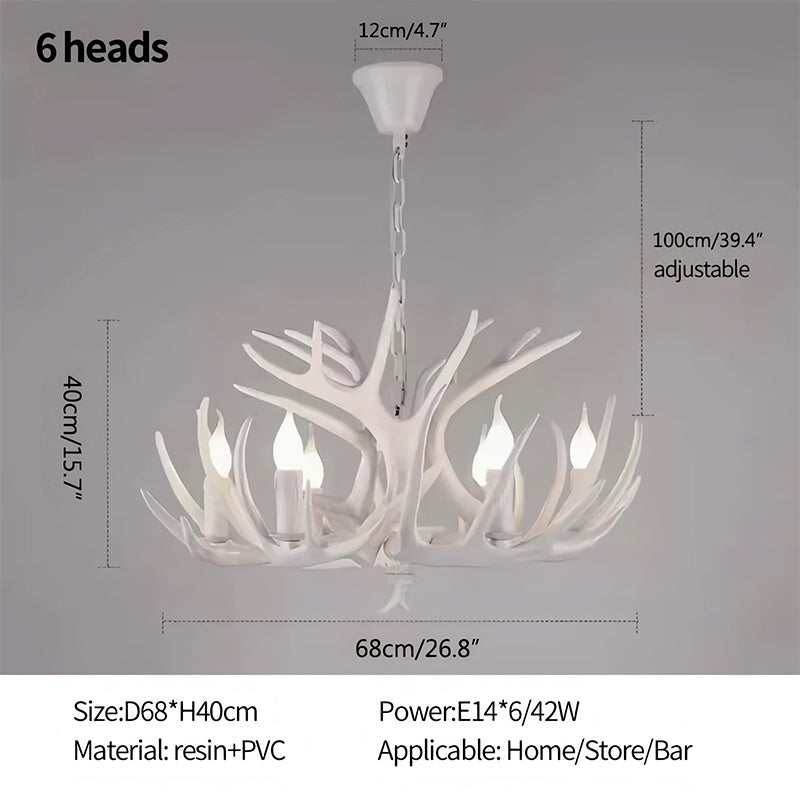 Antizer Antler Shape Resin Chandelier for Living Room