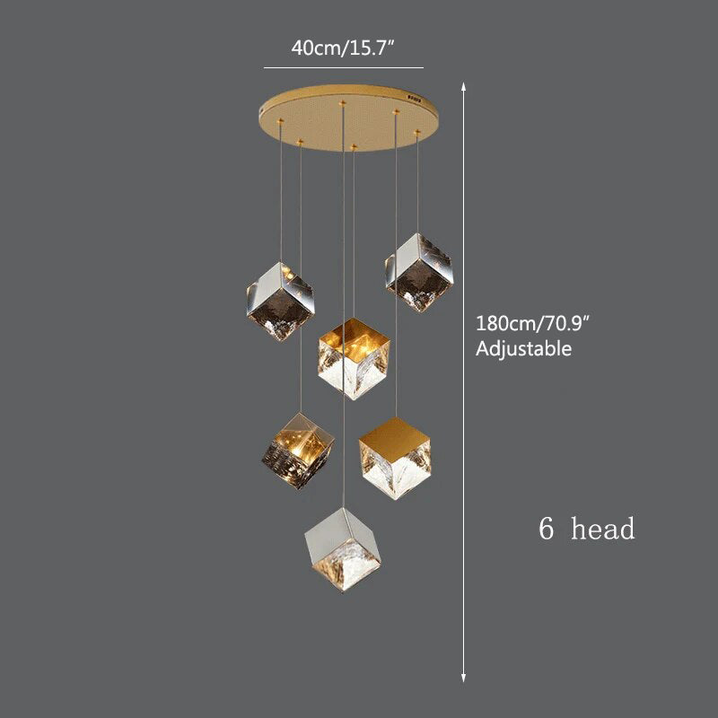 Antizer Ice Cube Textured Glass Chandelier