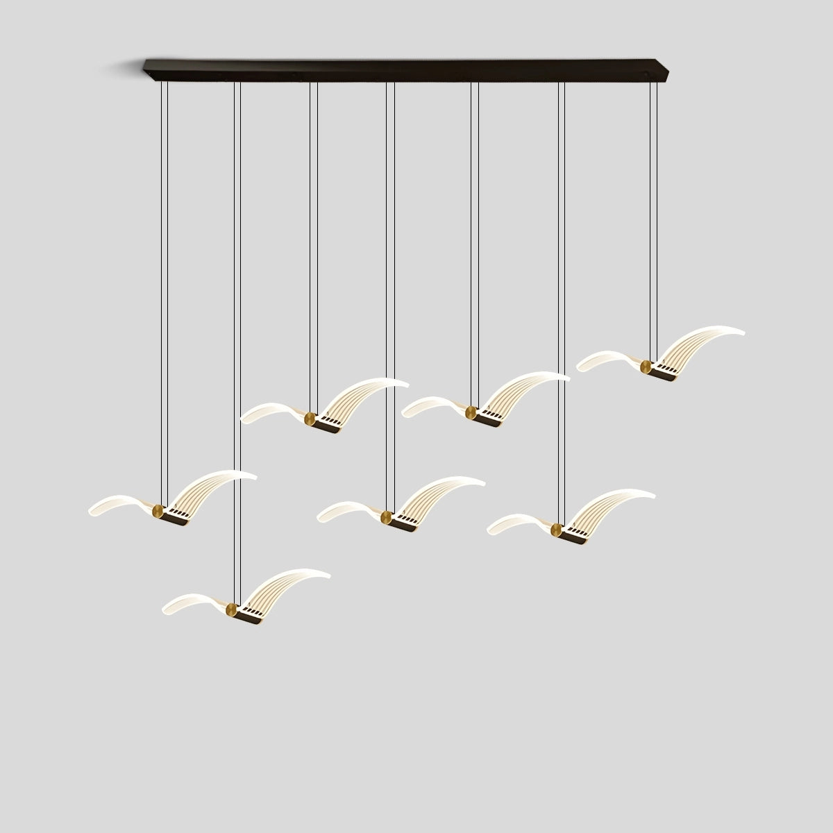 Antizer Light Luxury Art Seagull Pendant Lamp for Living Room 7 Seagulls Neutral Light