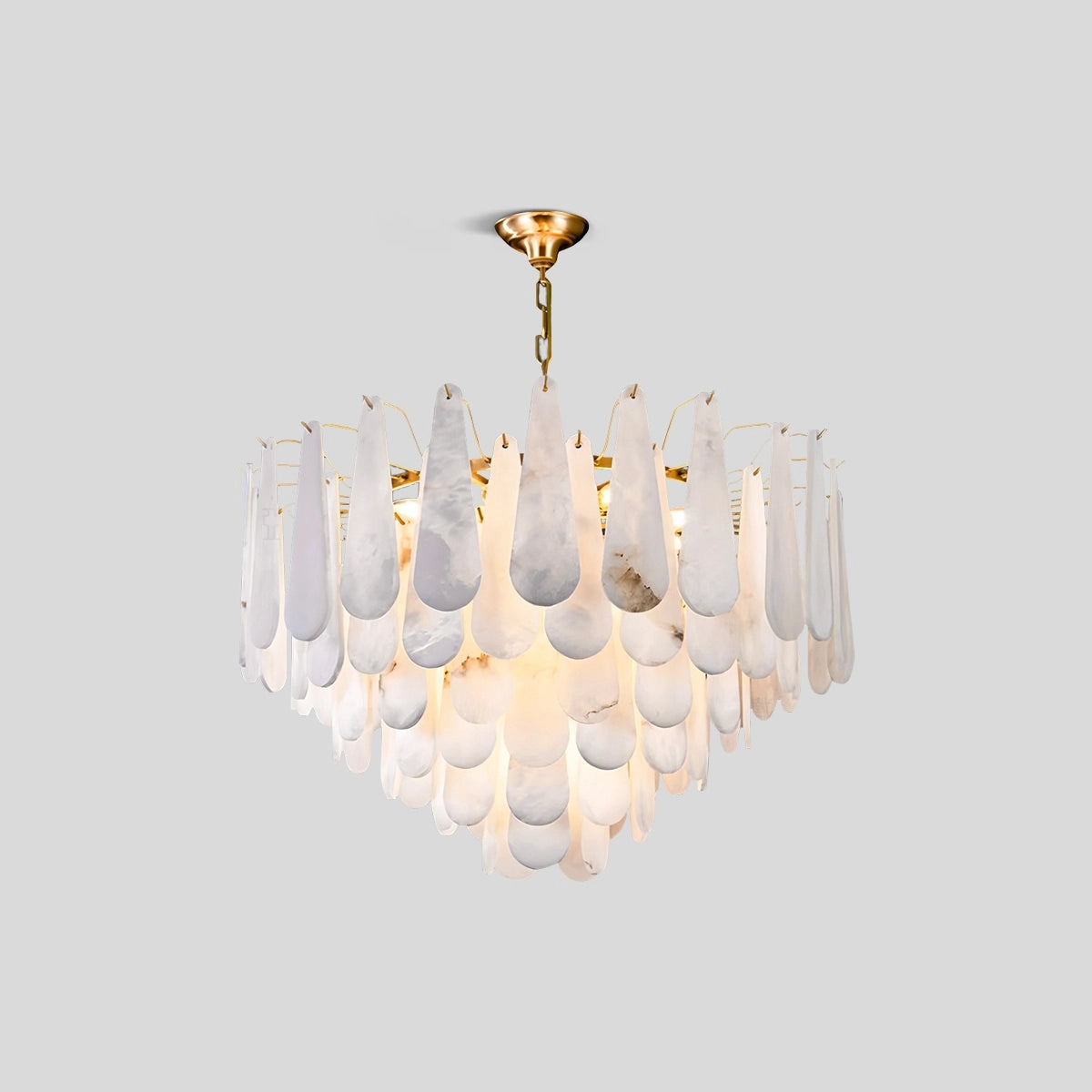 Antizer Modern Luxury Multi-layer Spanish Alabaster Chandelier Tricolored Light