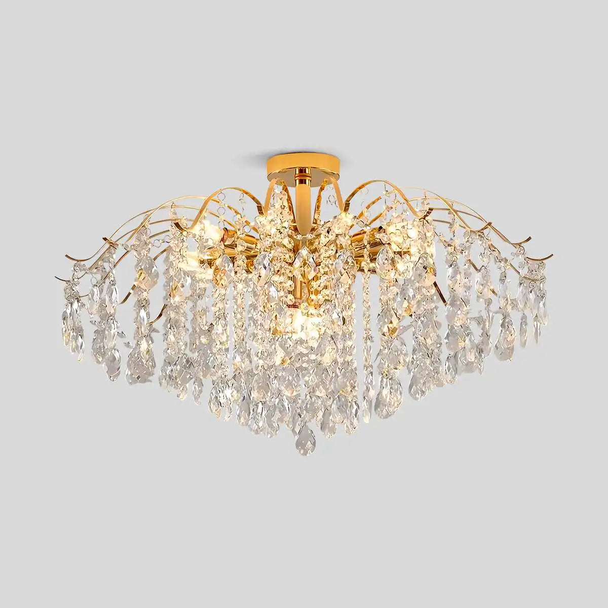 Antizer French Vintage Crystal Ceiling Chandelier 80cm / 31.50" Tricolor Dimming