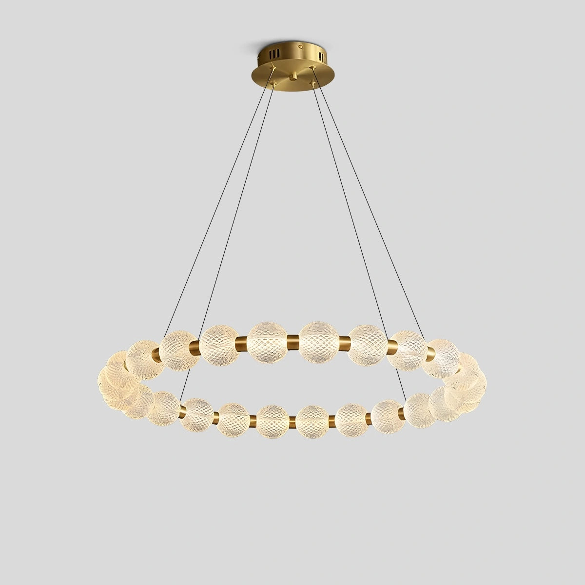 Antizer Modern Ring Pearl Chandelier for Living Room Brass 80cm / 31.50“