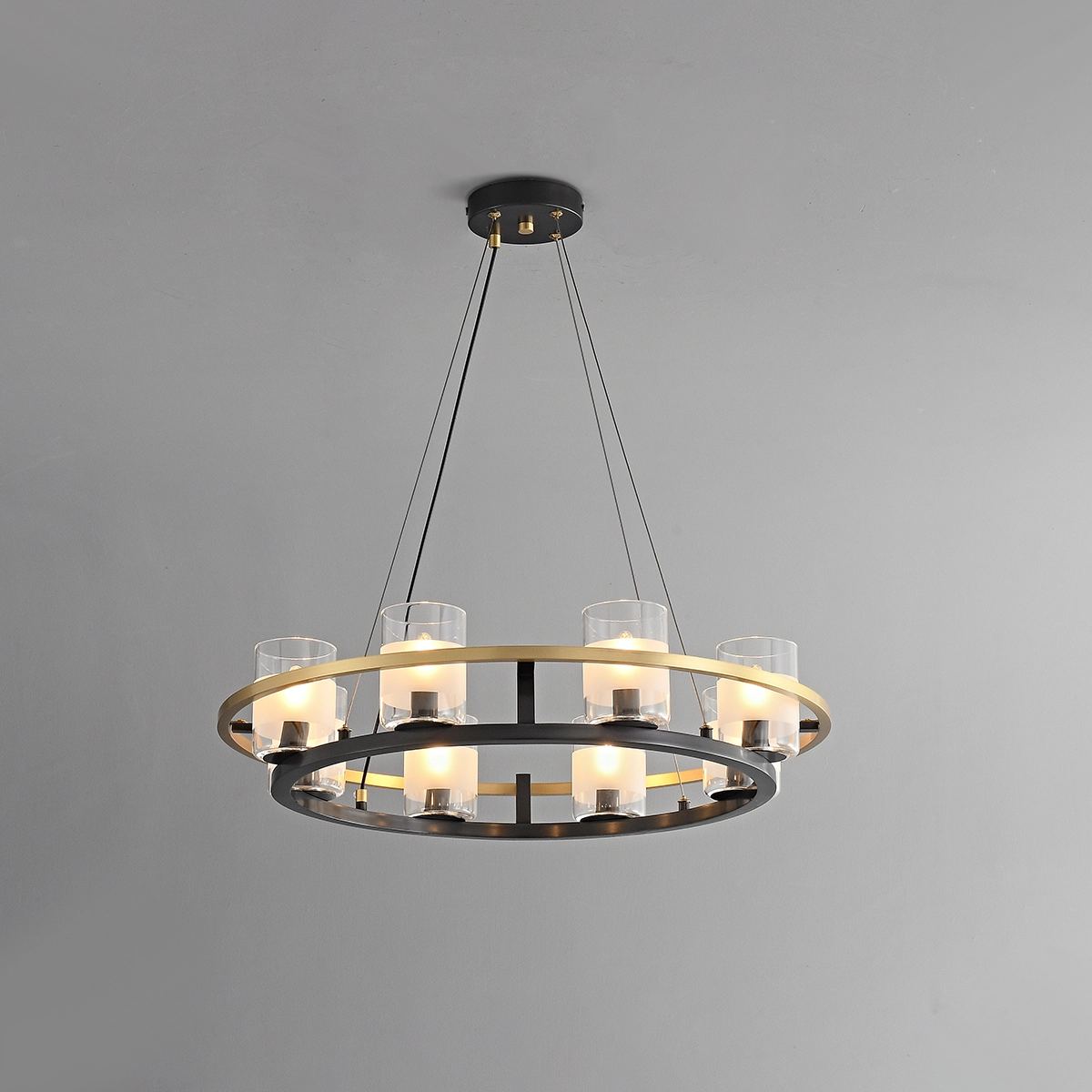 Antizer Nordic Art Simulation Candle Glass Chandelier 8 Heads