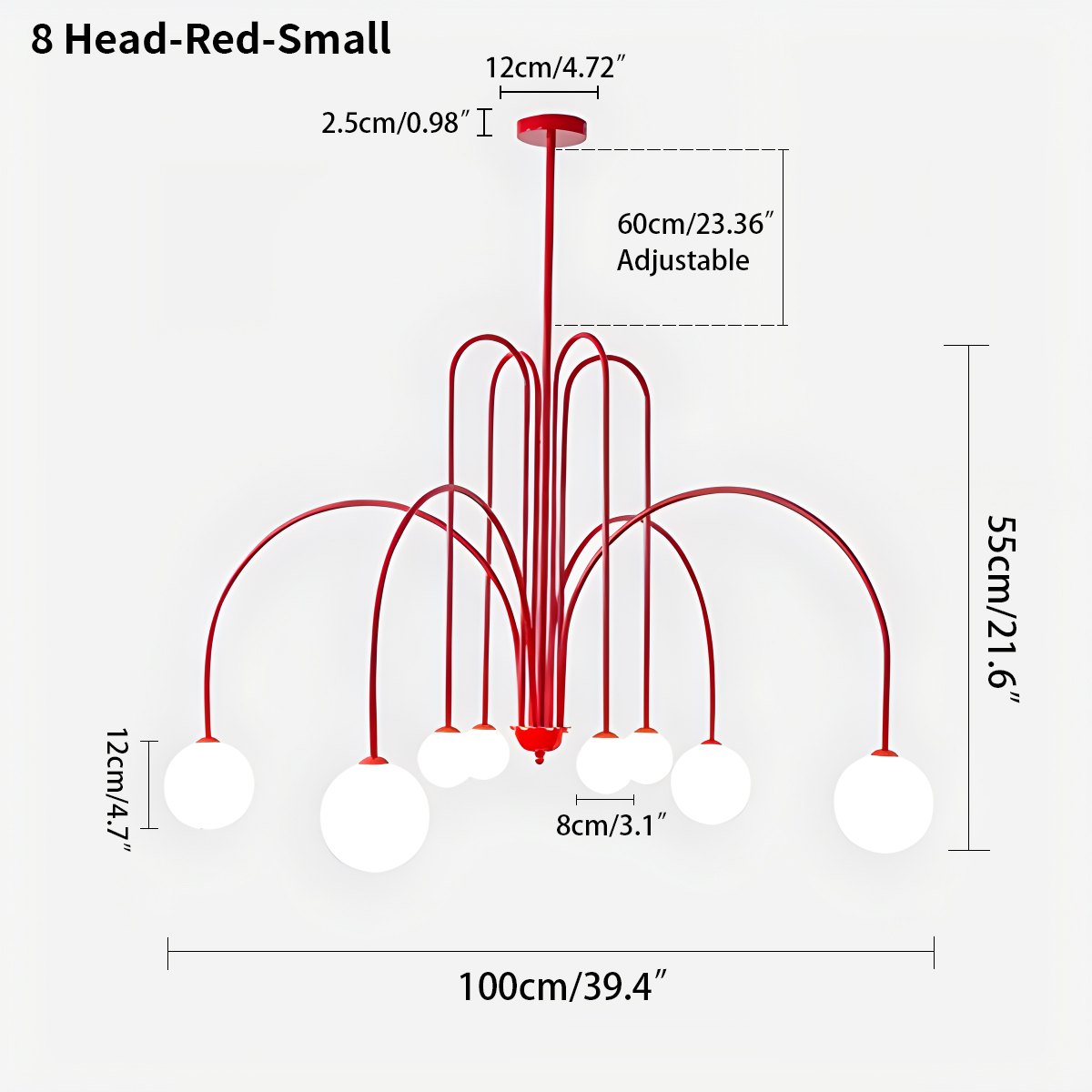 modern glass chandelier size