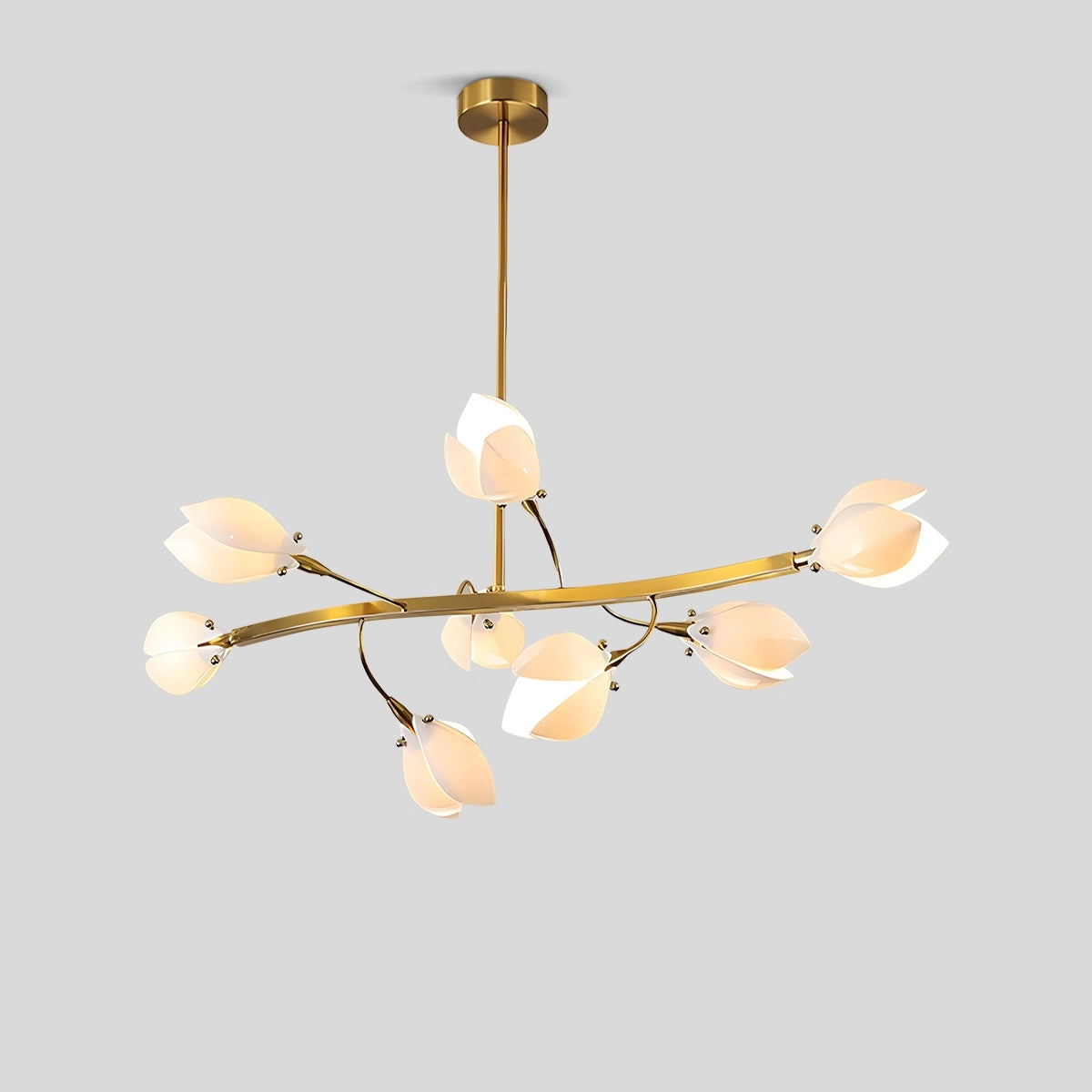 Antizer Ceramics Magnolia Chandelier 8 Heads Tricolor Dimming