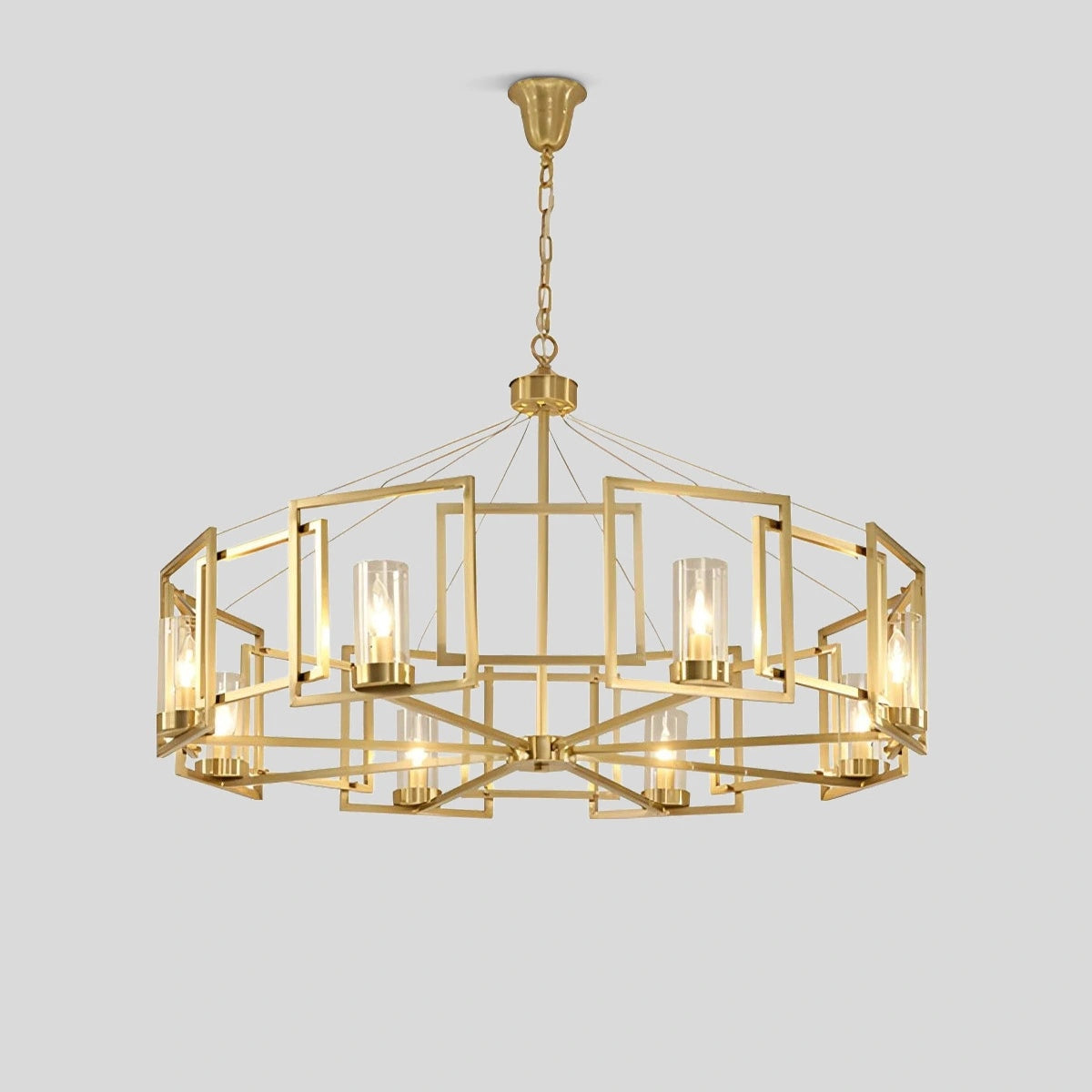 Antizer Modern Luxury All Copper Chandelier 8 Heads Warm Light