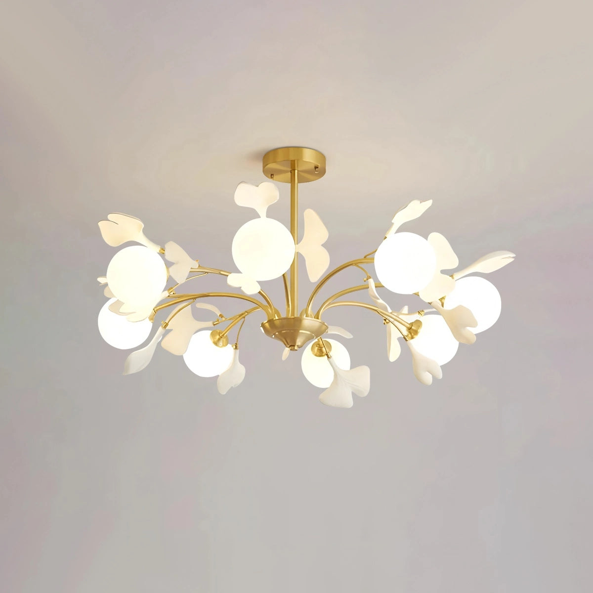 Antizer Thalassa Ginkgo Chandelier for Living Room 8 Lights Warm Light