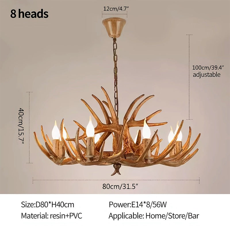 Antizer Antler Shape Resin Chandelier for Living Room