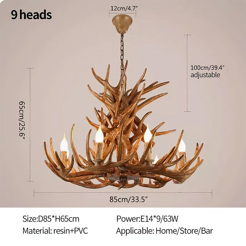 Antizer Antler Shape Resin Chandelier for Living Room