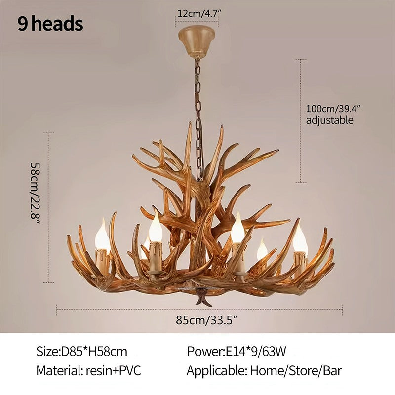 Antizer Antler Shape Resin Chandelier for Living Room
