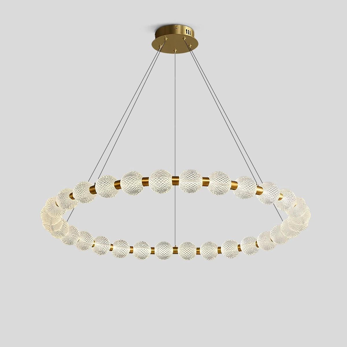 Antizer Modern Ring Pearl Chandelier for Living Room Brass 98cm / 38.58“