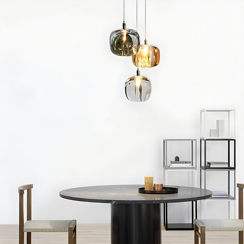 modern multi glass chandelier