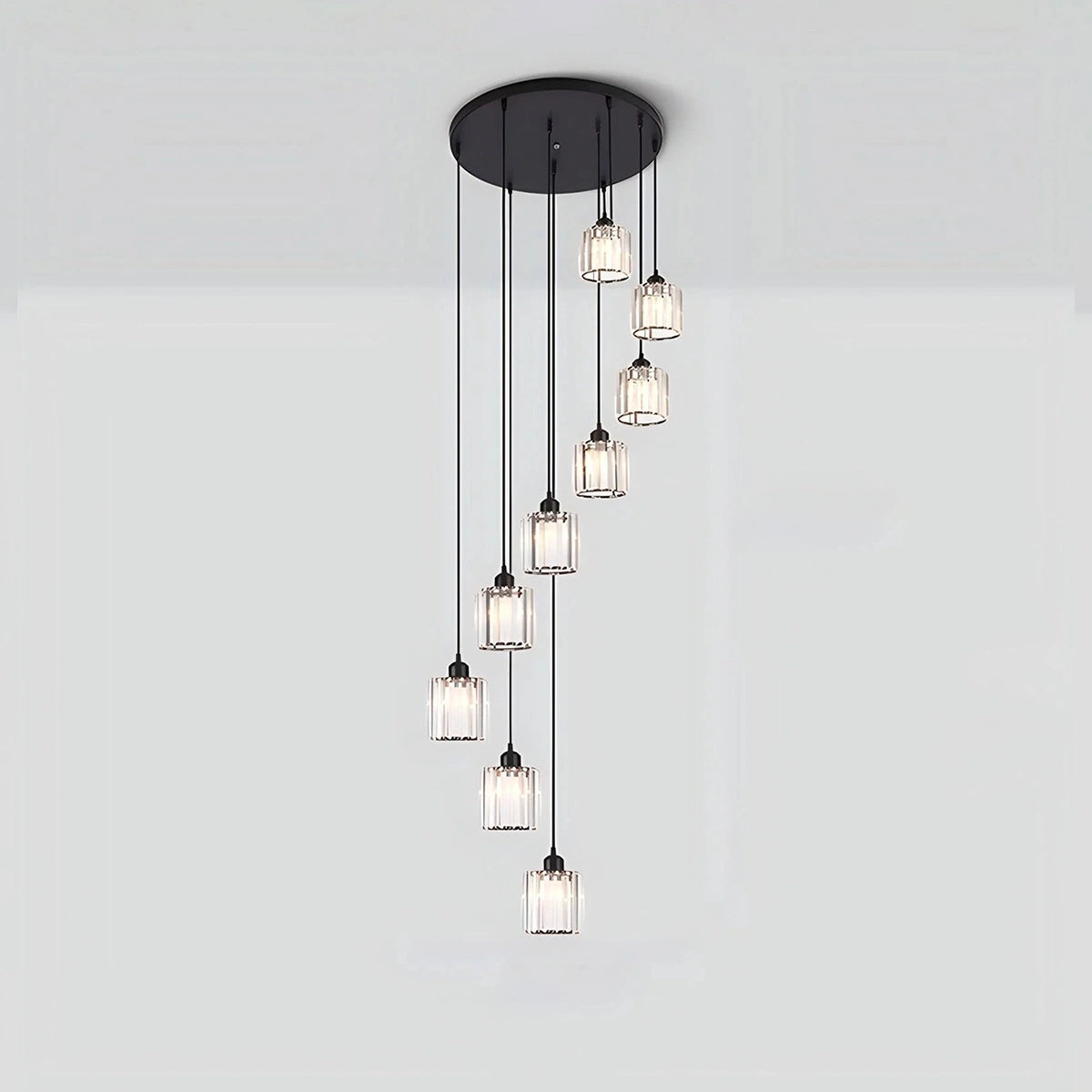Antizer Kristy Modern Minimalist Glass Chandelier 9 Lights-50cm / 19.69"
