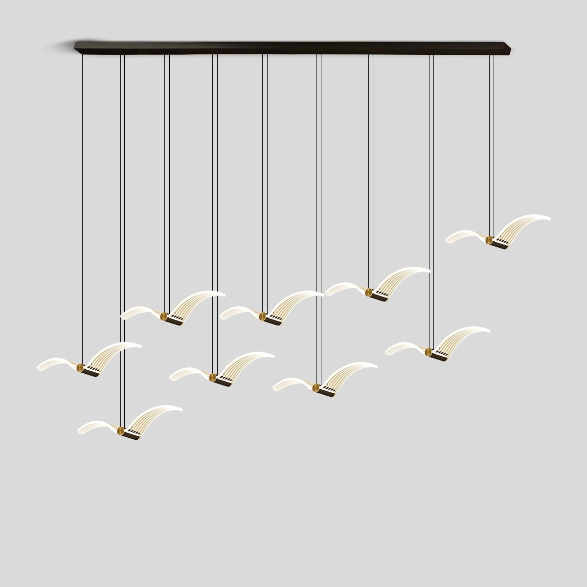 Antizer Light Luxury Art Seagull Pendant Lamp for Living Room 9 Seagulls Neutral Light