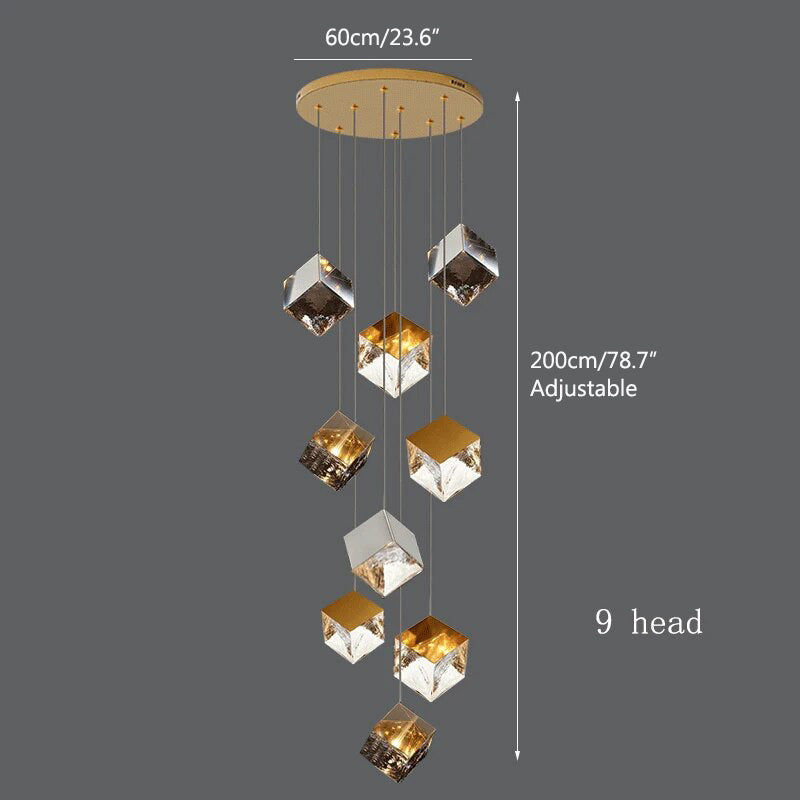 Antizer Ice Cube Textured Glass Chandelier