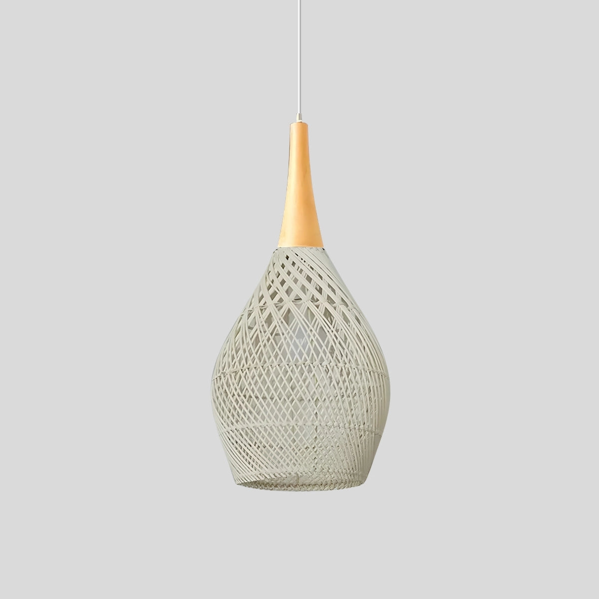Antizer Rattan Lantern Pendant Light for Dining Room Beige